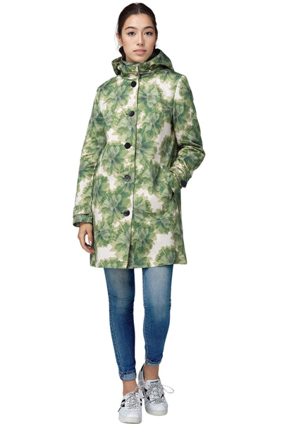 FELLER Outerwear Green Peonies / XS Queen Anne Trench 2