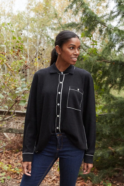 FELLER Sweaters Black / S Highland Cashmere Button Down Shirt