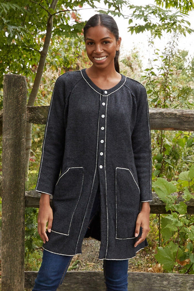 FELLER Sweaters Dark Charcoal Grey / S Highland Cashmere Cardigan Coat