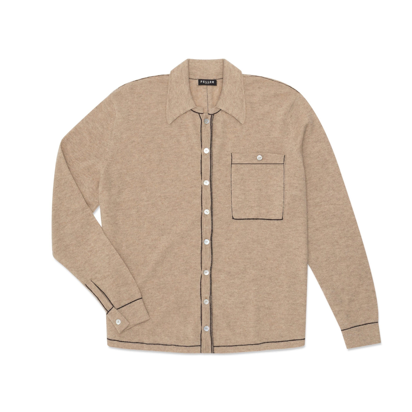 FELLER Sweaters Highland Cashmere Button Down Shirt